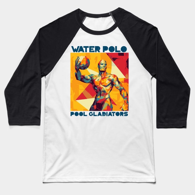 pool gladiators, waterpolo design v3 Baseball T-Shirt by H2Ovib3s